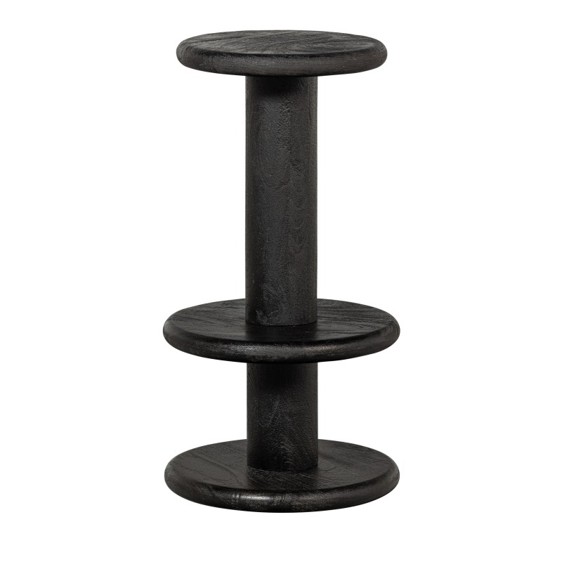 BARSTOOL MINIMALIST MANGO WOOD BLACK - CHAIRS, STOOLS